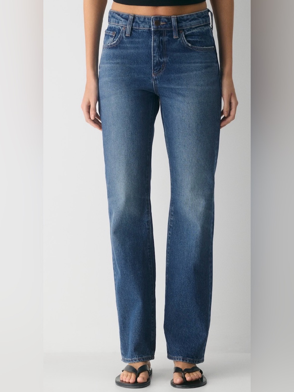 Denim Forum Sharon Mid Straight Dark Blue Vintage NWT 27 - Picture 2 of 11